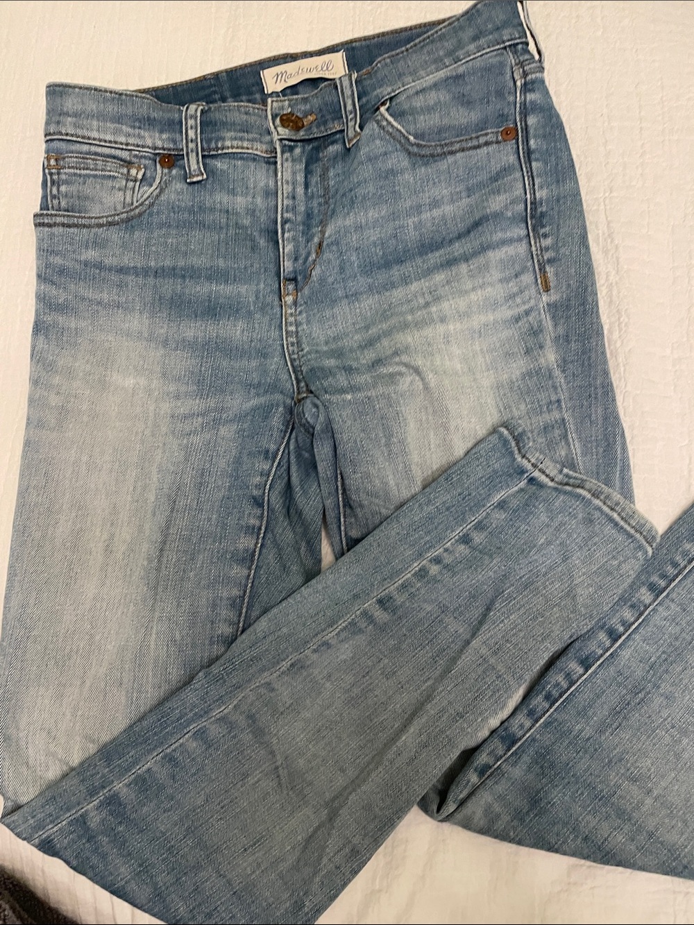 Madewell Women's Light Wash High Riser Crop Jeans - Faded Blue